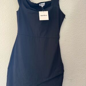 Superdown Sleek Black Mini Dress